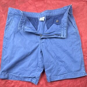 Magellan Outdoors Men's Blue Chino Flat Front Cotton Shorts Regular Fit